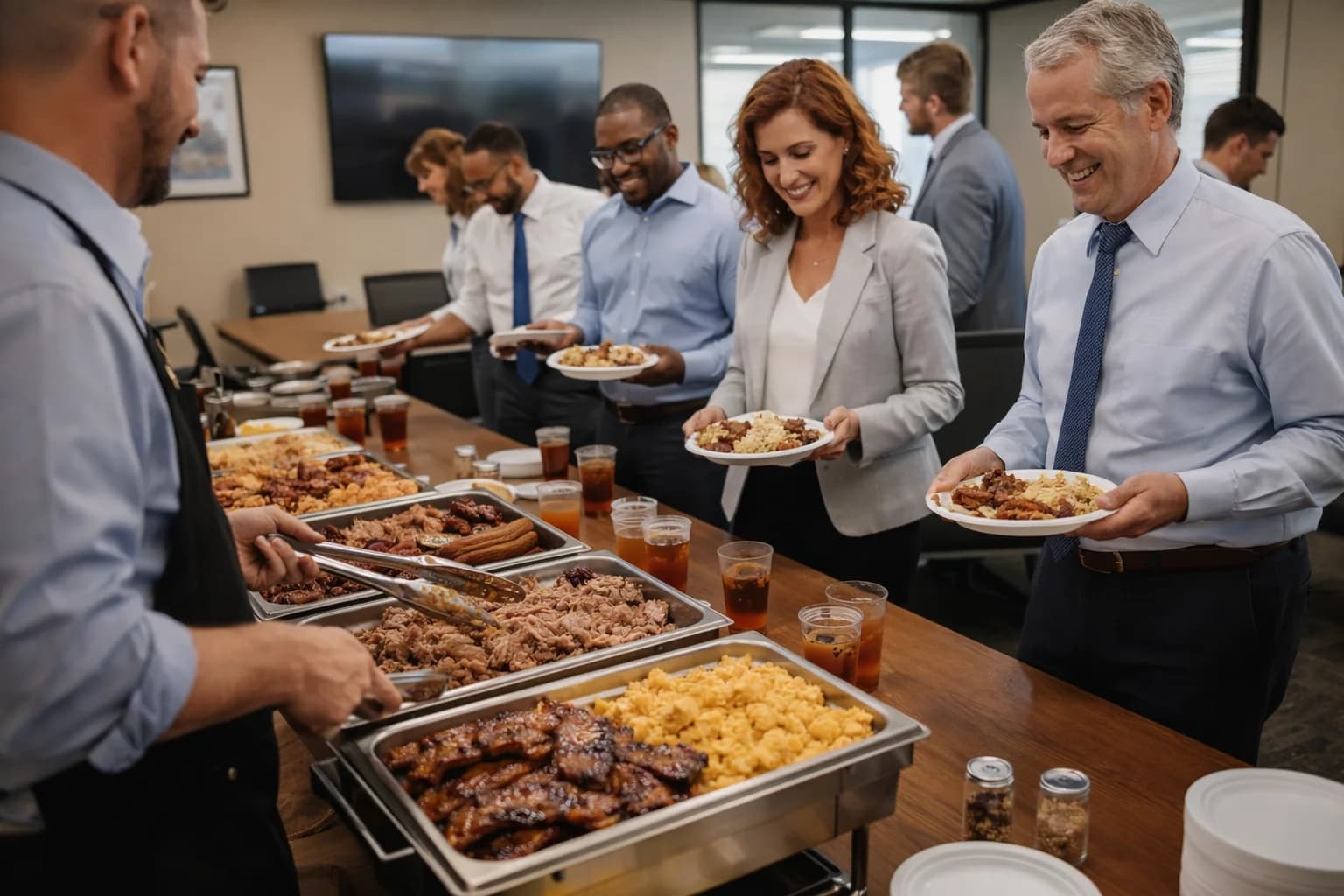 Corporate BBQ catering event