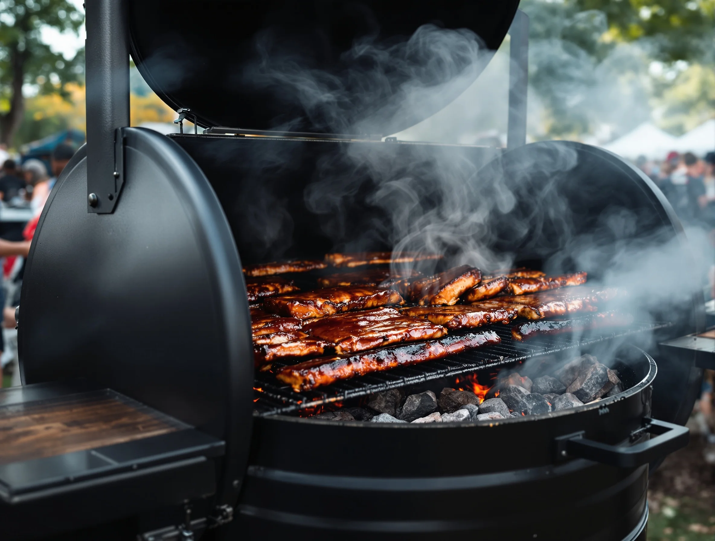 CL's Smokin Barrels BBQ trailer at a pop-up event